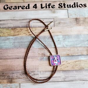Handmade Western Bolo Tie dog lover Cowgirl Western Boho pitbull dog